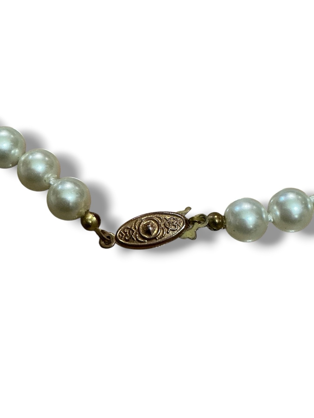 Classic Pearl Lariat Necklace with Gold-Tone Rhinestone Accent Enhancer Pendant - Picture 4 of 10